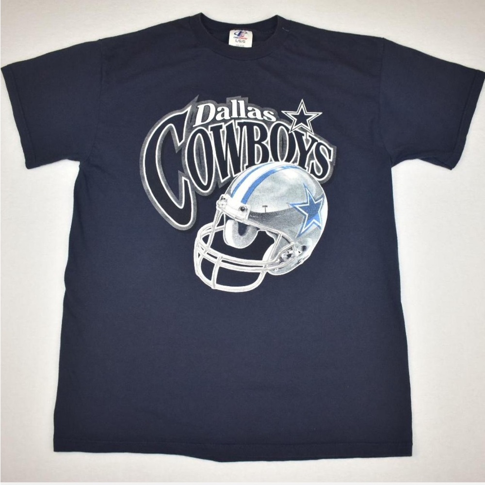 Logo Athletic Dallas Cowboys NFL Football Navy Blue Y2K Vintage Graphic Shirt